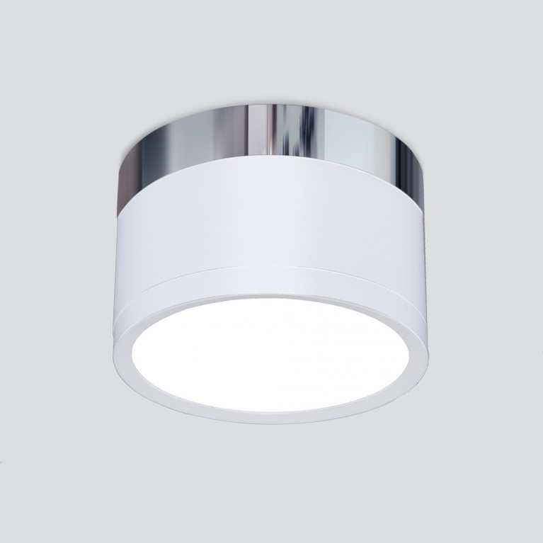 Накладной акцентный светодиодный светильник DLR029 10W 4200K белый матовый/хром