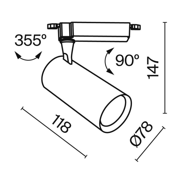 Трековый светильник Technical TR003-1-10W3K-S-B