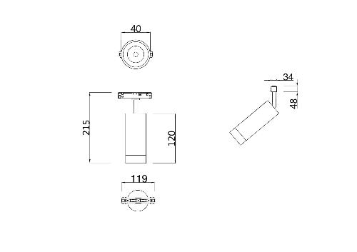 Трековый светильник Technical TR019-2-7W3K-W