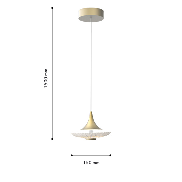 4657-1P, подвес, D150xH1500, LEDx6W, 420LM, 4000K, included