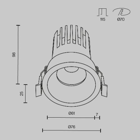 Встраиваемый светильник Technical DL117-15W-4K-W