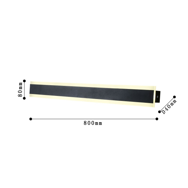 4044-1W, уличный светильник, D50xL800xW80, LEDx20W, 810LM, 3000K, IP65, included