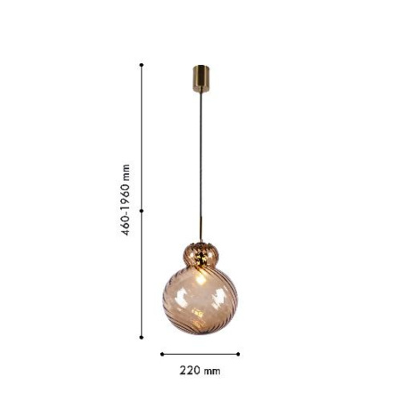 4268-1P, подвес, D220xH460/1960, 1xE14x40W, excluded