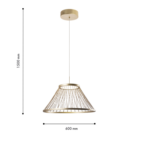 4634-6P, подвес, D600xH400/1500, LEDx16W, 600LM, 4000K, included