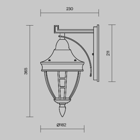 Настенный светильник (бра) Outdoor O027WL-01B
