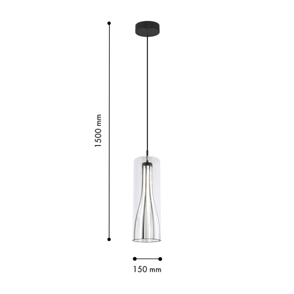4627-1P, подвес, D150xH500/1500, LEDx20W, 1360LM, 4000K, included