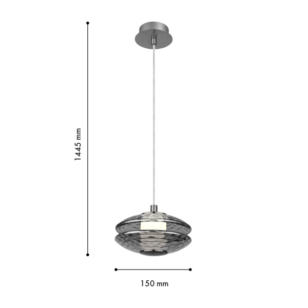 4643-1P, подвес, D150xH245/1445, LEDx6W, 630LM, 4000K, included