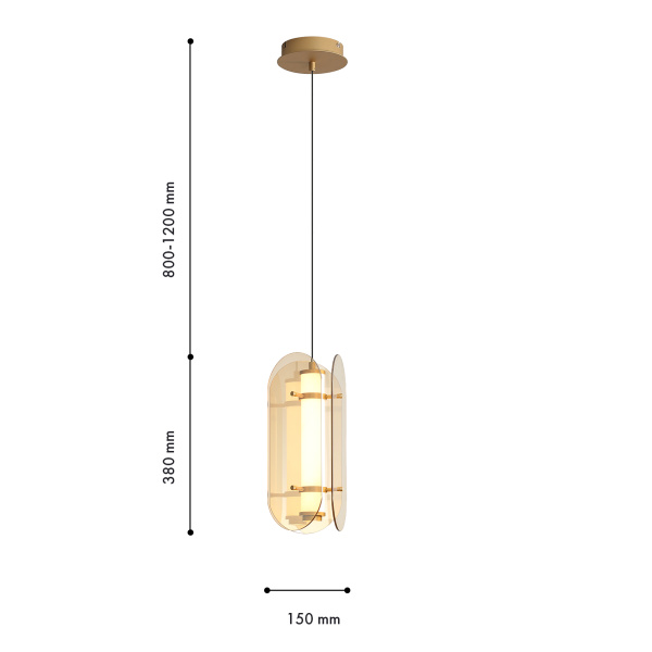 4624-2P, подвес, D190xH420/1925, LEDx16W, 860LM, 3000K, included