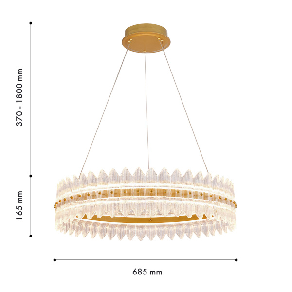 4754-7P, Подвесная люстра, D685xH700/1200, LEDx65W, 4015LM, 3000K, included
