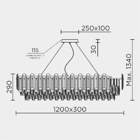 Подвесная люстра MODELUX ML.7088.1200L GD