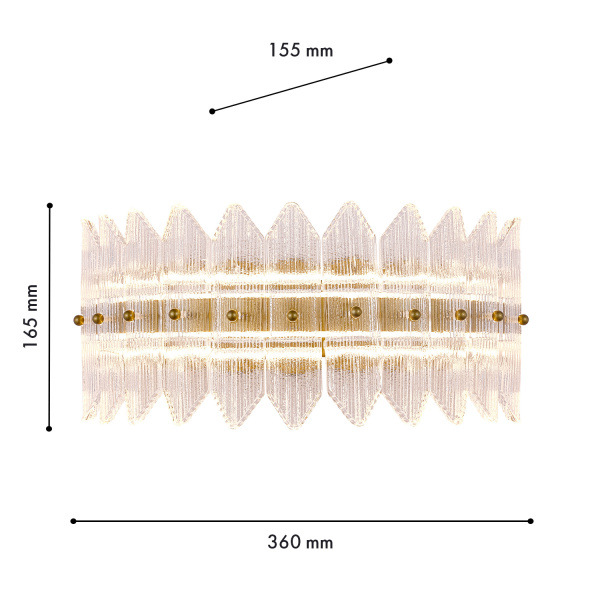 4754-1W, Бра, D155xW360xH165, LEDx14,5W, 1082LM, 3000K, included