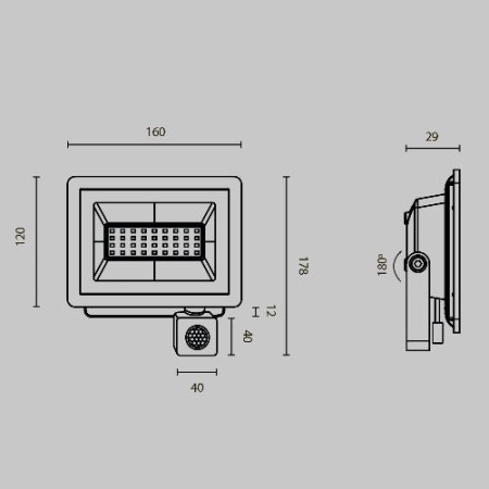 Прожектор Outdoor FL001-L30B4KSR