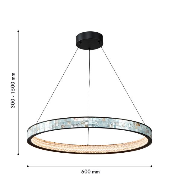 4704-6P, подвесная люстра, D600xH300/1500, LEDx35W, 1050LM, 4000K, included