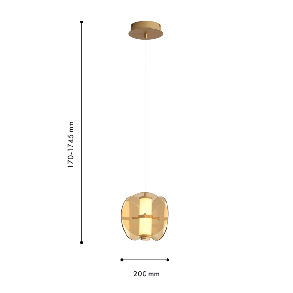 4624-1P, подвес, D200xH210/1745, LEDx10W, 490LM, 3000K, included